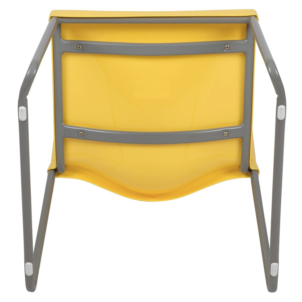 Yellow Full Back Contoured Stack Chair with Sled Base N982
