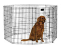 Foldable Metal Exercise Pen Black with Door X58367