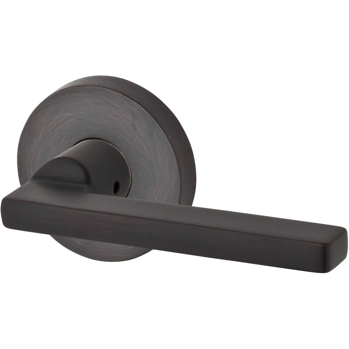 Venetian Bronze Square Single Cylinder Keyed Entry Door Lever Set H113656