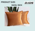 Set of 2 Velvet Decorative Throw Pillow Covers Square with Fringe Cushion Case U7514