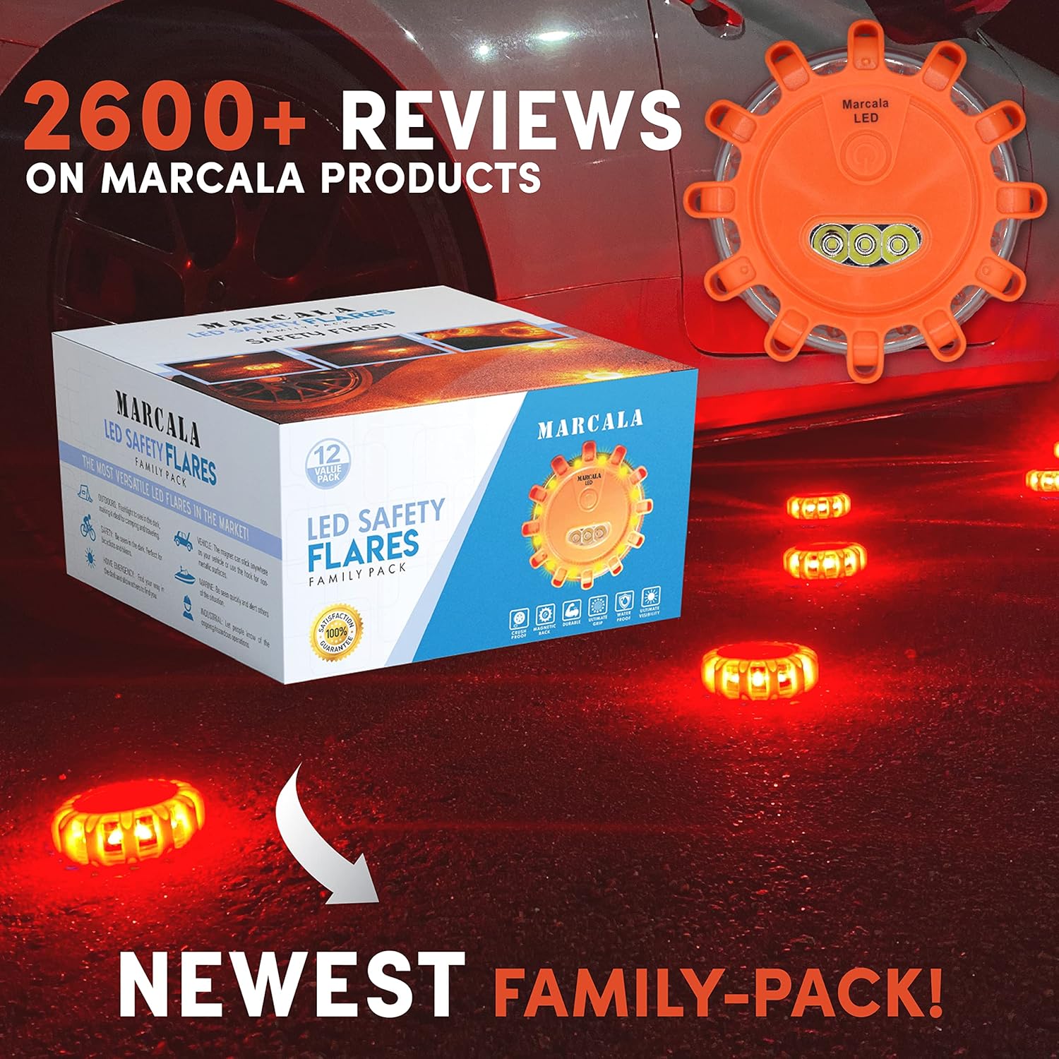 12-Pack LED Emergency Safety Flares U1202