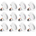 12-Pack Damp Rated Retrofit LED Recessed Can Light Baffle Trim 2700K Warm White R9652