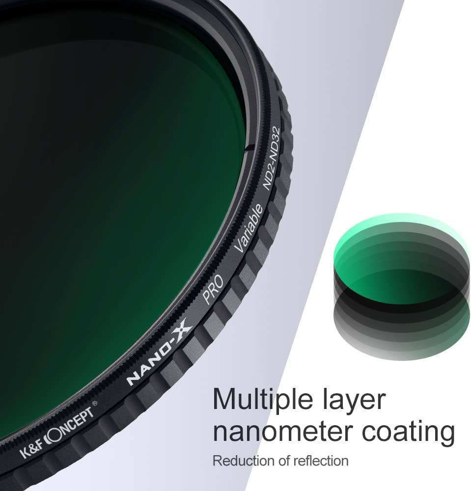 49mm Variable ND Filter ND2-ND32 with Microfiber Cleaning Cloth Pack of 2 A4361