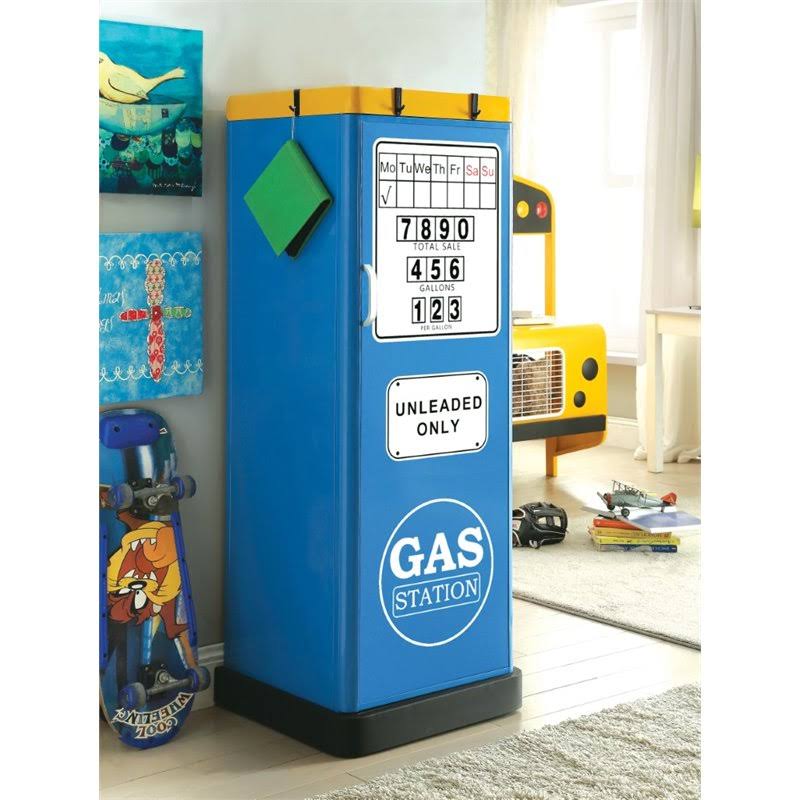 Blue Metal Kids Wardrobe Armoire B38501