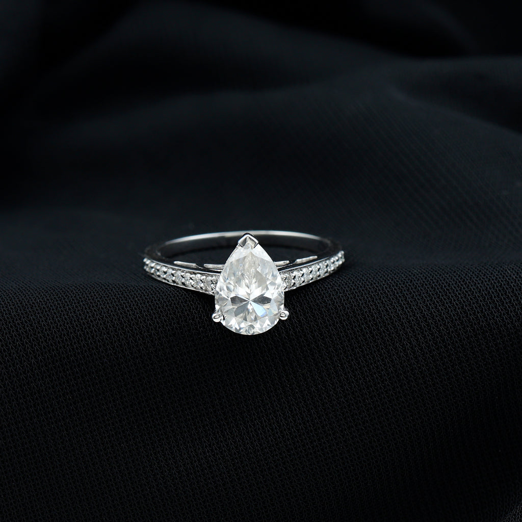2.75 CT Pear Cut Moissanite Solitaire Engagement Ring, 925 Sterling Silver X173338