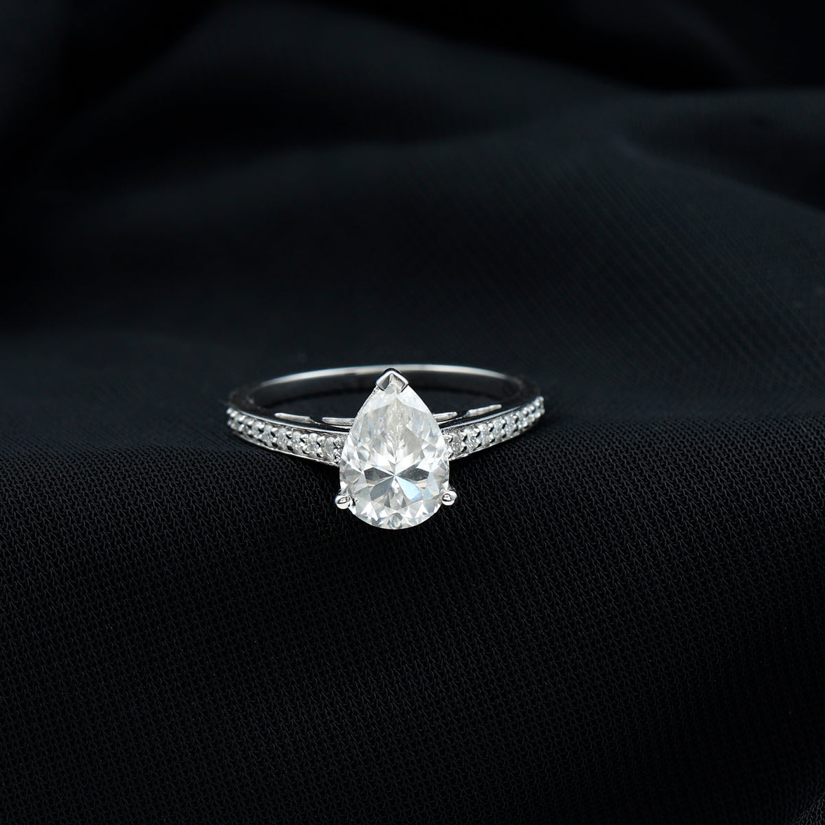 2.75 CT Pear Cut Moissanite Solitaire Engagement Ring, 925 Sterling Silver X173338