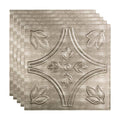 2ft x 2ft Crosshatch Silver Decorative Vinyl Ceiling Tile (5 Pack) X88959