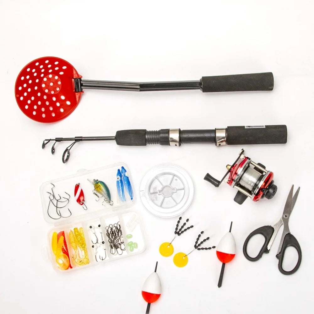 52pcs Ice Fishing Gear Set with Spinning Rod T810