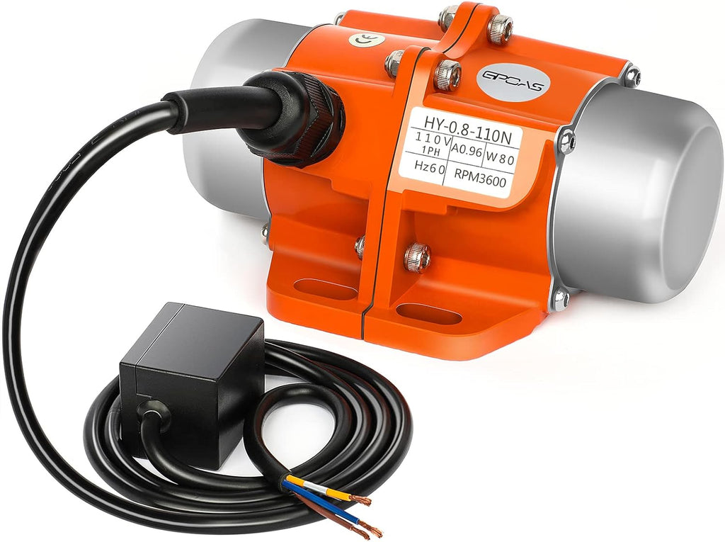 80W Concrete Vibrator Vibration Motor Single Phase AC 110V 3600RPM Aluminum Alloy Case Electric Vibrating Vibrators for Shaker Table E453344
