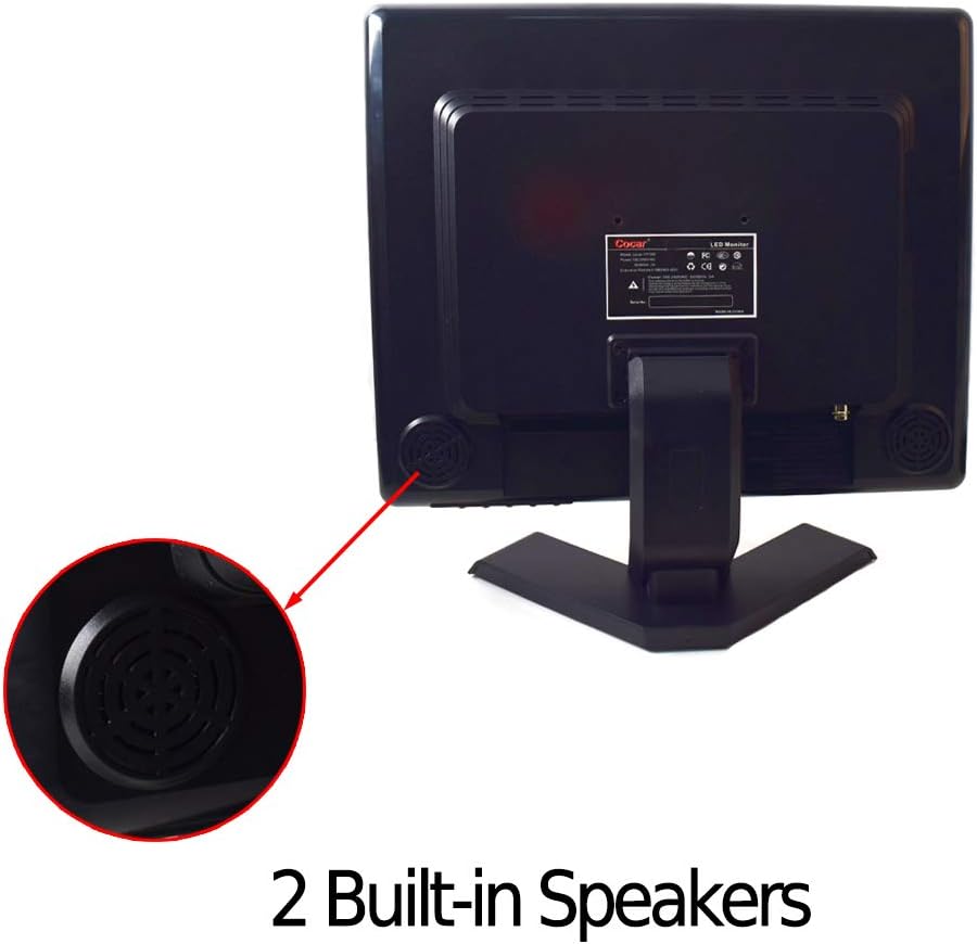 17 inch CCTV Security Monitor with BNC VGA HDMI AV Built-in Speaker 4:3 HD Display LCD Screen with USB Media Player O1495