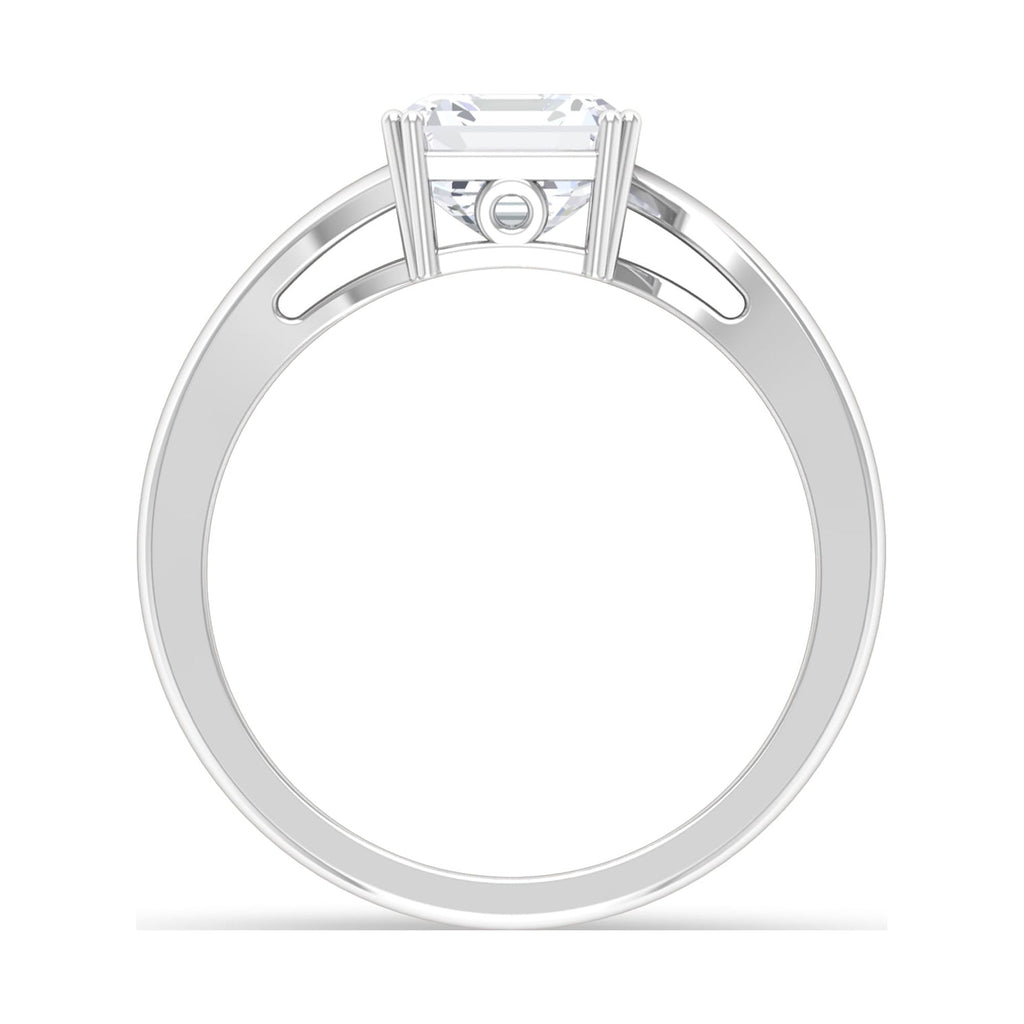 2 CT Asscher Cut Moissanite Solitaire Engagement Ring, 10K White Gold, US 3.00 I23733