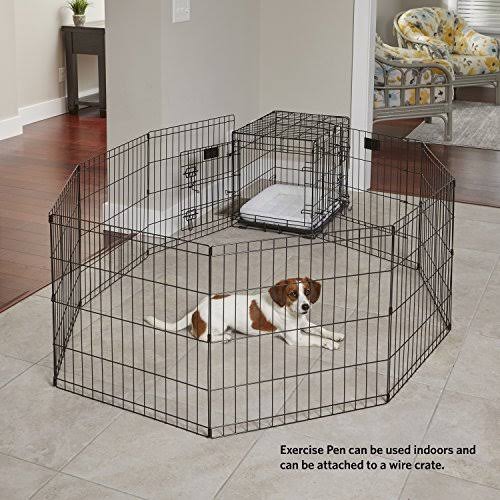 Foldable Metal Exercise Pen Black with Door X58367