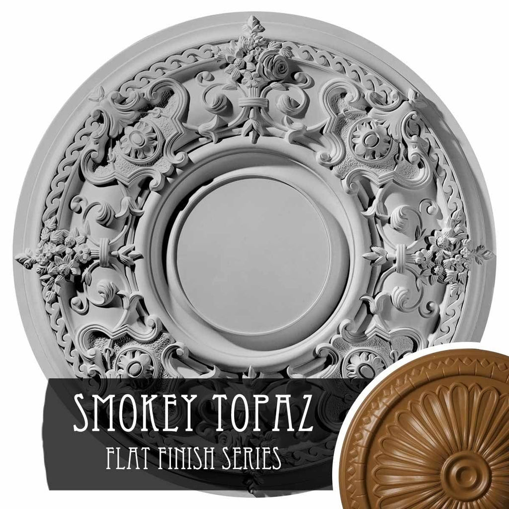 Hand-Painted Smokey Topaz Ceiling Medallion M766