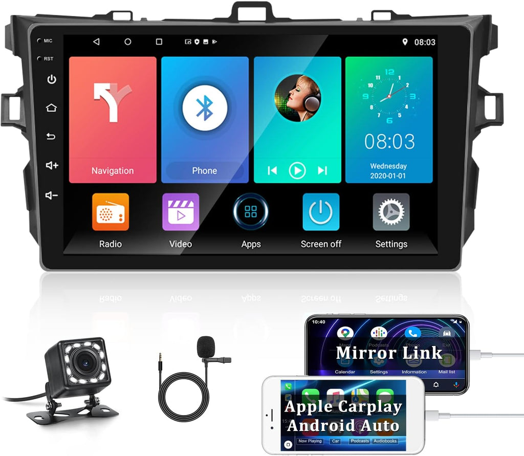 10.1 inch Android Car Radio Stereo Touchscreen with Bluetooth WiFi Backup Camera Microphone U338