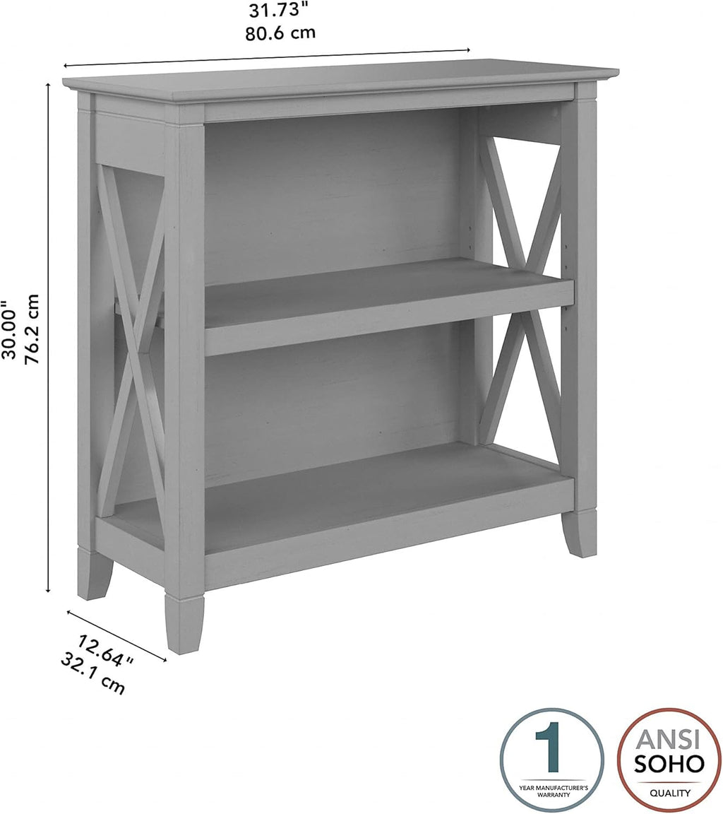 2 Shelf Bookcase, Cape Cod Gray U960