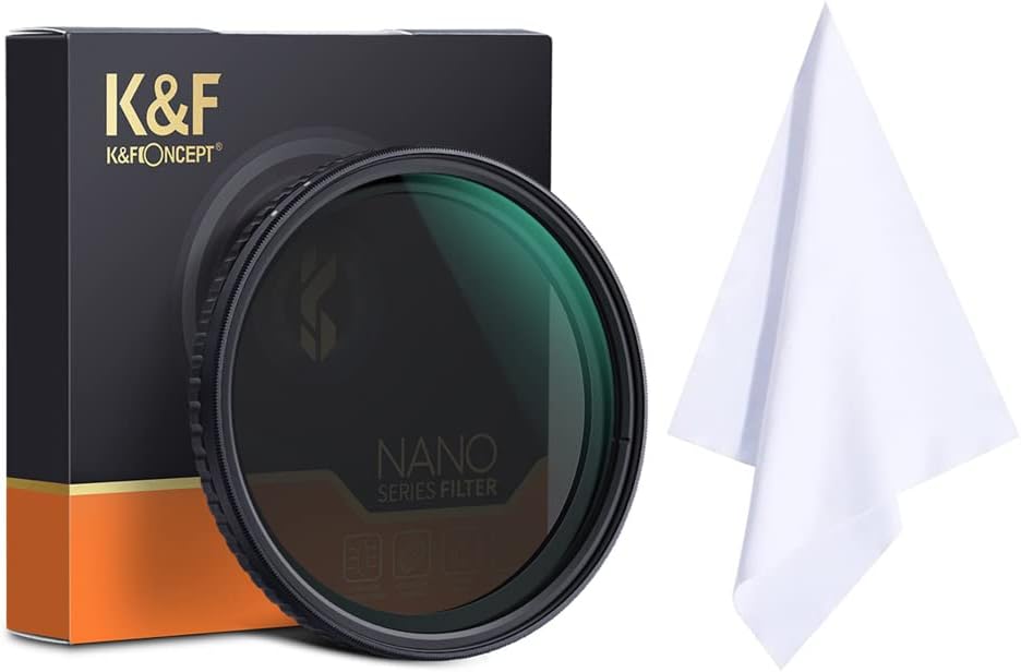 49mm Variable ND Filter ND2-ND32 with Microfiber Cleaning Cloth Pack of 2 A4361