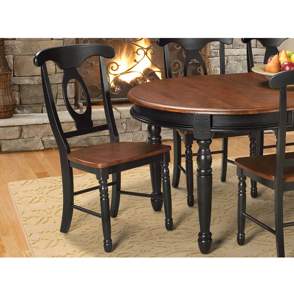 Oak-Black Side Chair, Set of 2 I9834