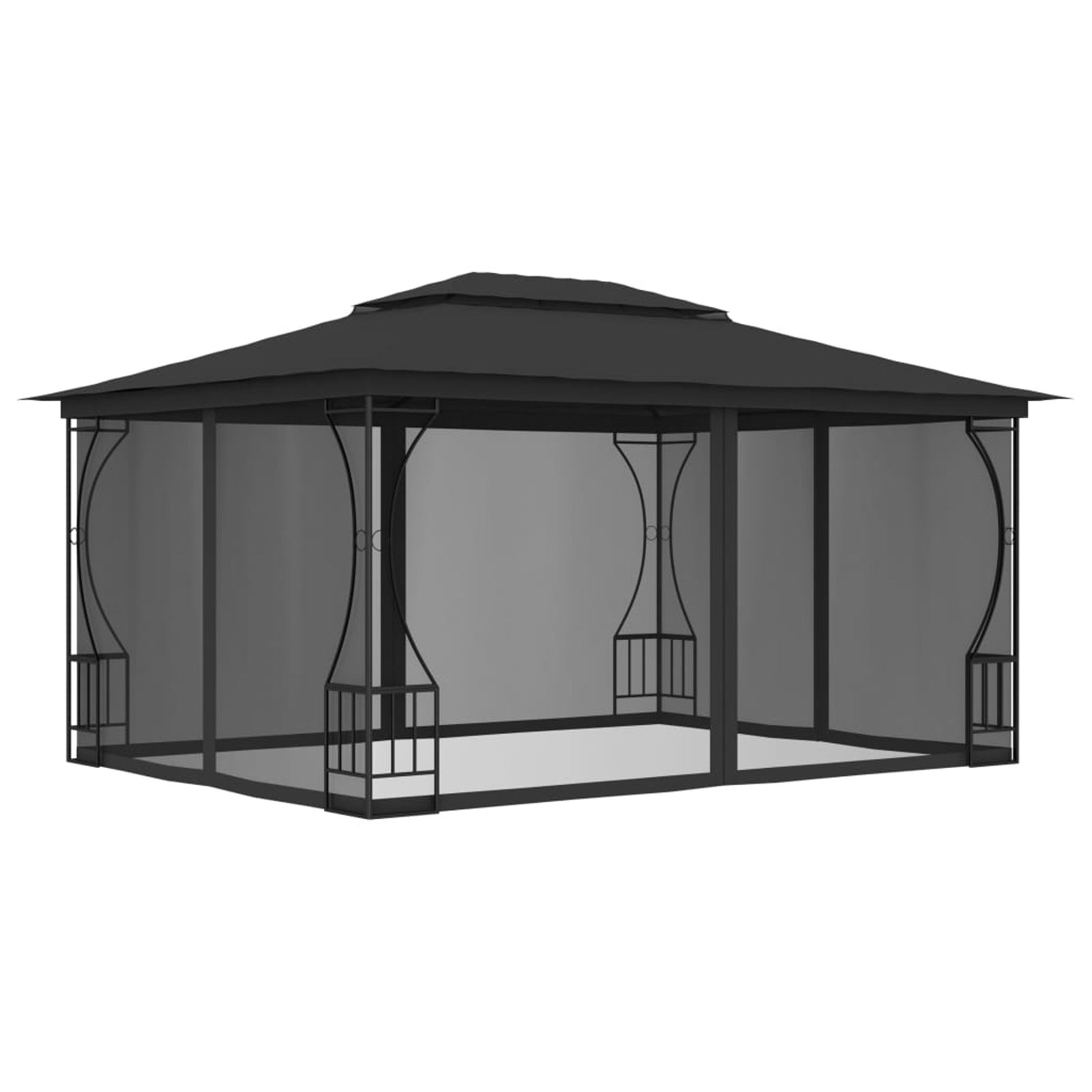 9.8'x13.1'x8.7' Anthracite Gazebo with Nets U934