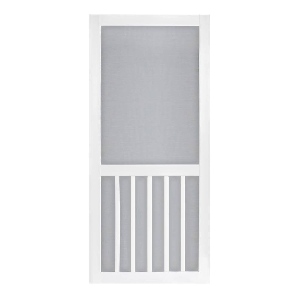 Solid Vinyl White 5-Bar Screen Door C248