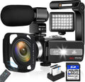 4K 48MP 18X Digital Zoom Touch Screen Camcorder with External Microphone F521944
