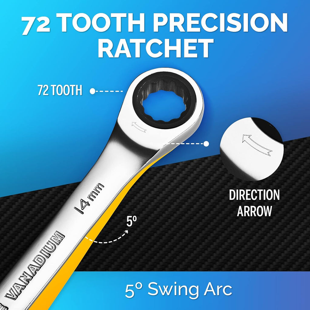 33pcs Ratcheting Wrench Set Metric and Standard T822