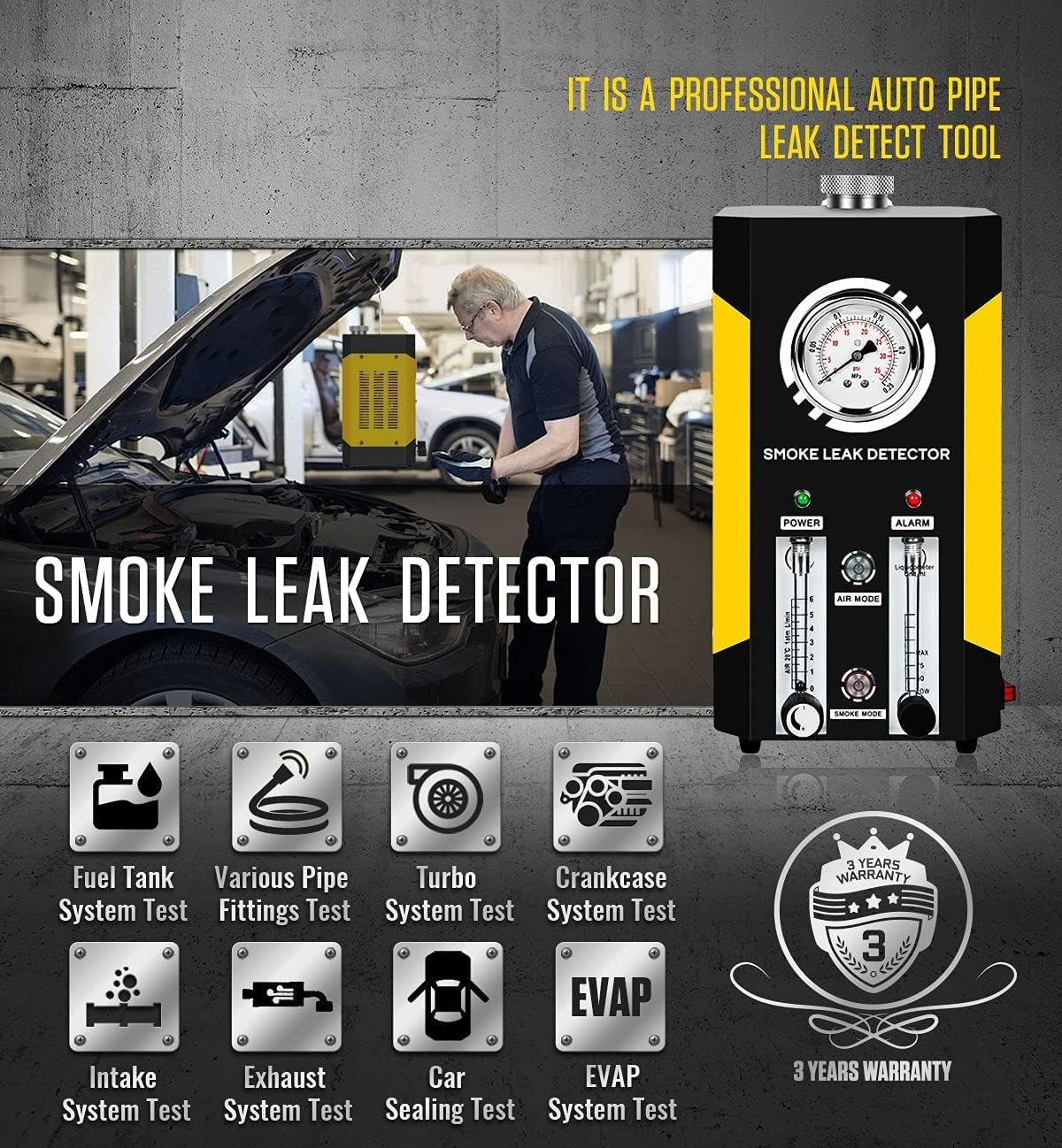 Car Smoke Machine EVAP Leak Tester with FlowMeter B497