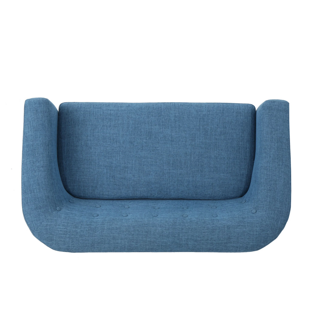 Muted Blue Fabric Loveseat F252
