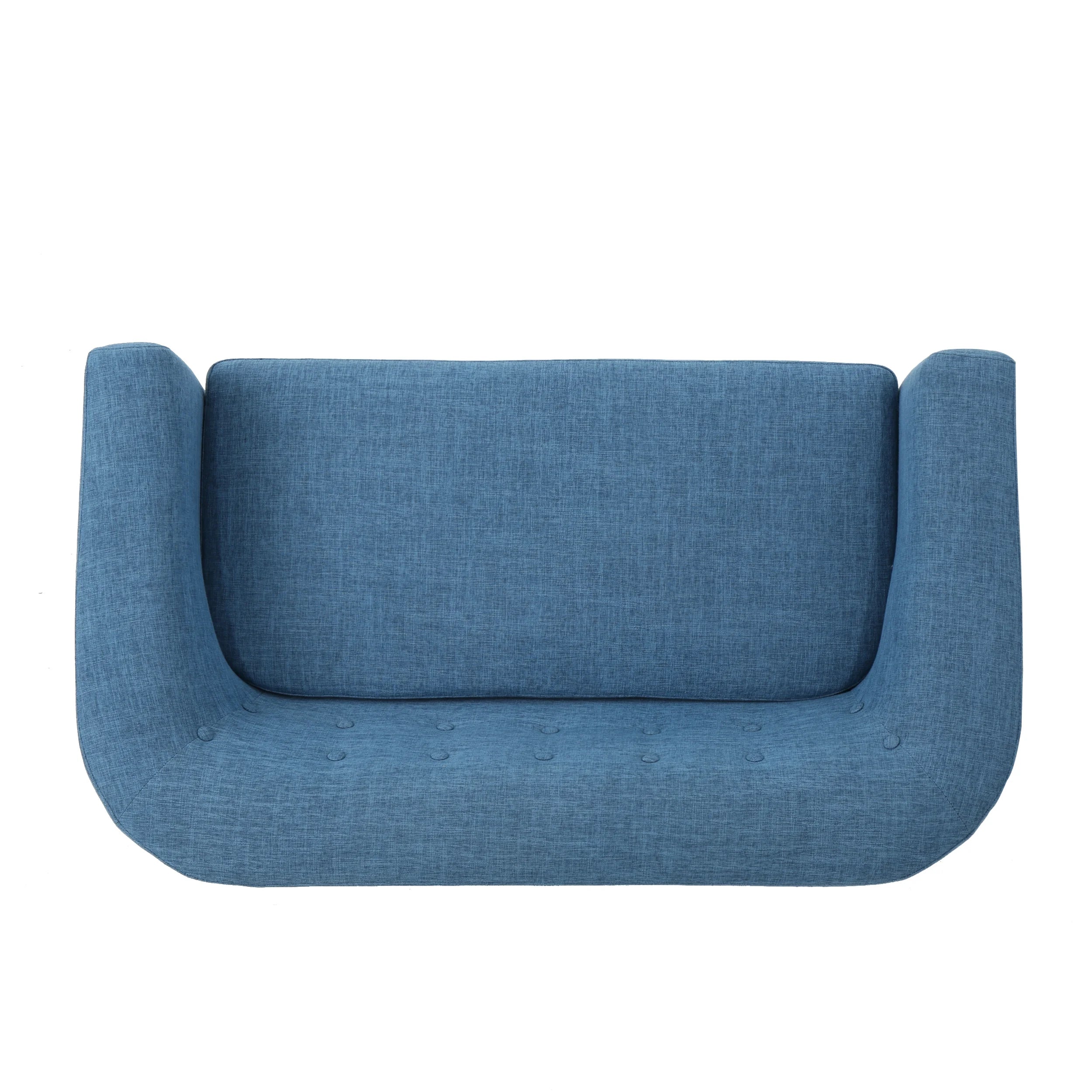 Muted Blue Fabric Loveseat F252