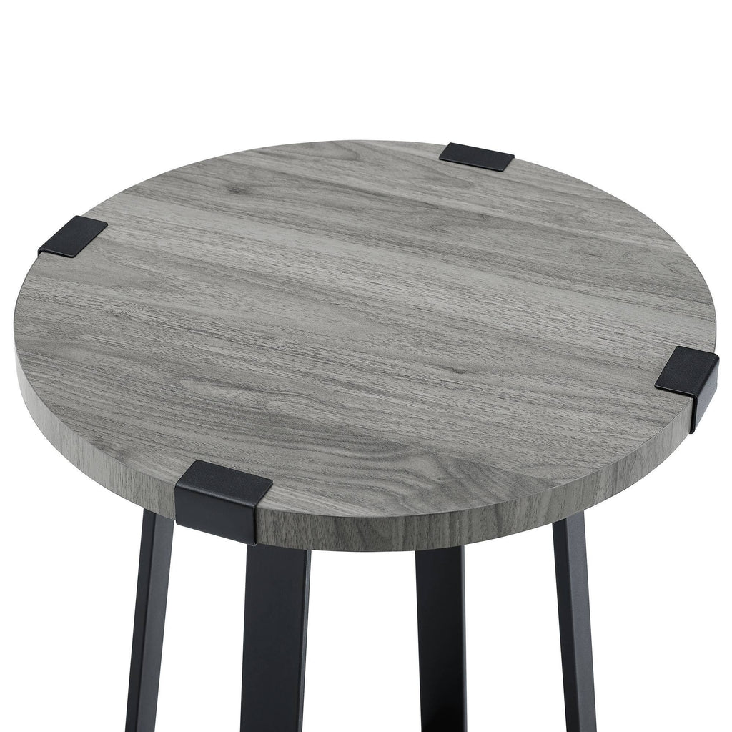 Slate Gray Round Side Table L62089