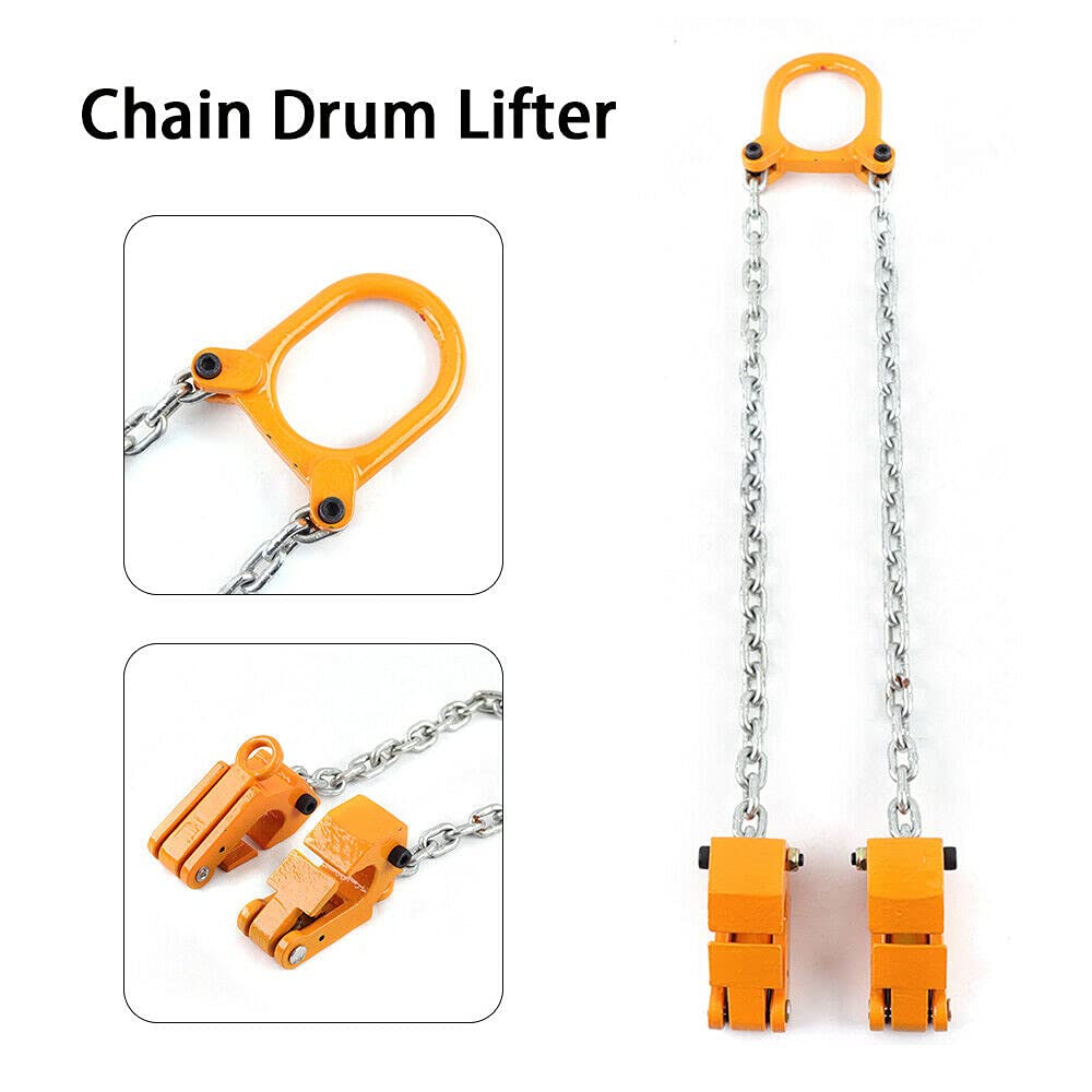 Chain Drum Lifter with G80 Lifting Chain, Alloy Steel Frame L160805