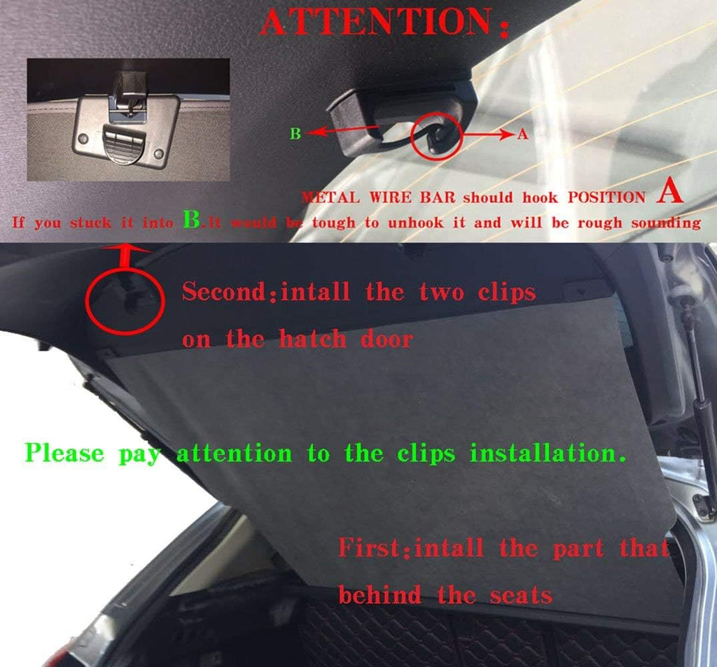 Black Retractable Trunk Shielding Shade for Mazda CX-5 U656070
