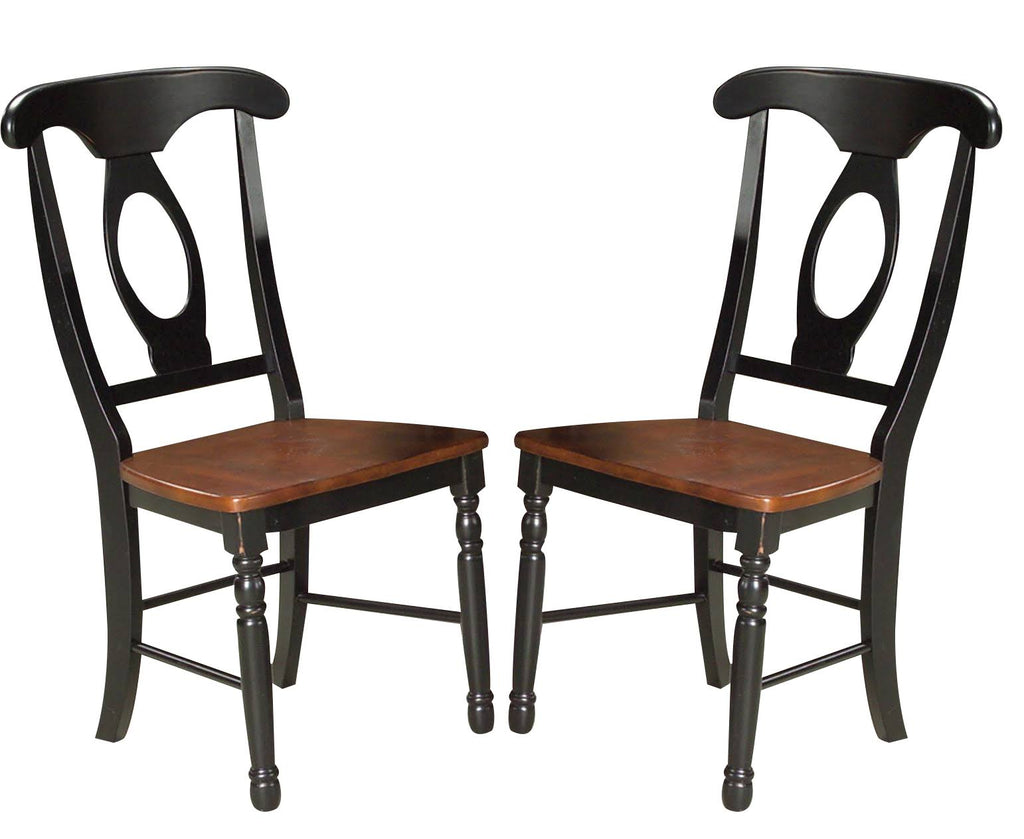 Oak-Black Side Chair, Set of 2 I9834