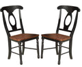 Oak-Black Side Chair, Set of 2 I9834