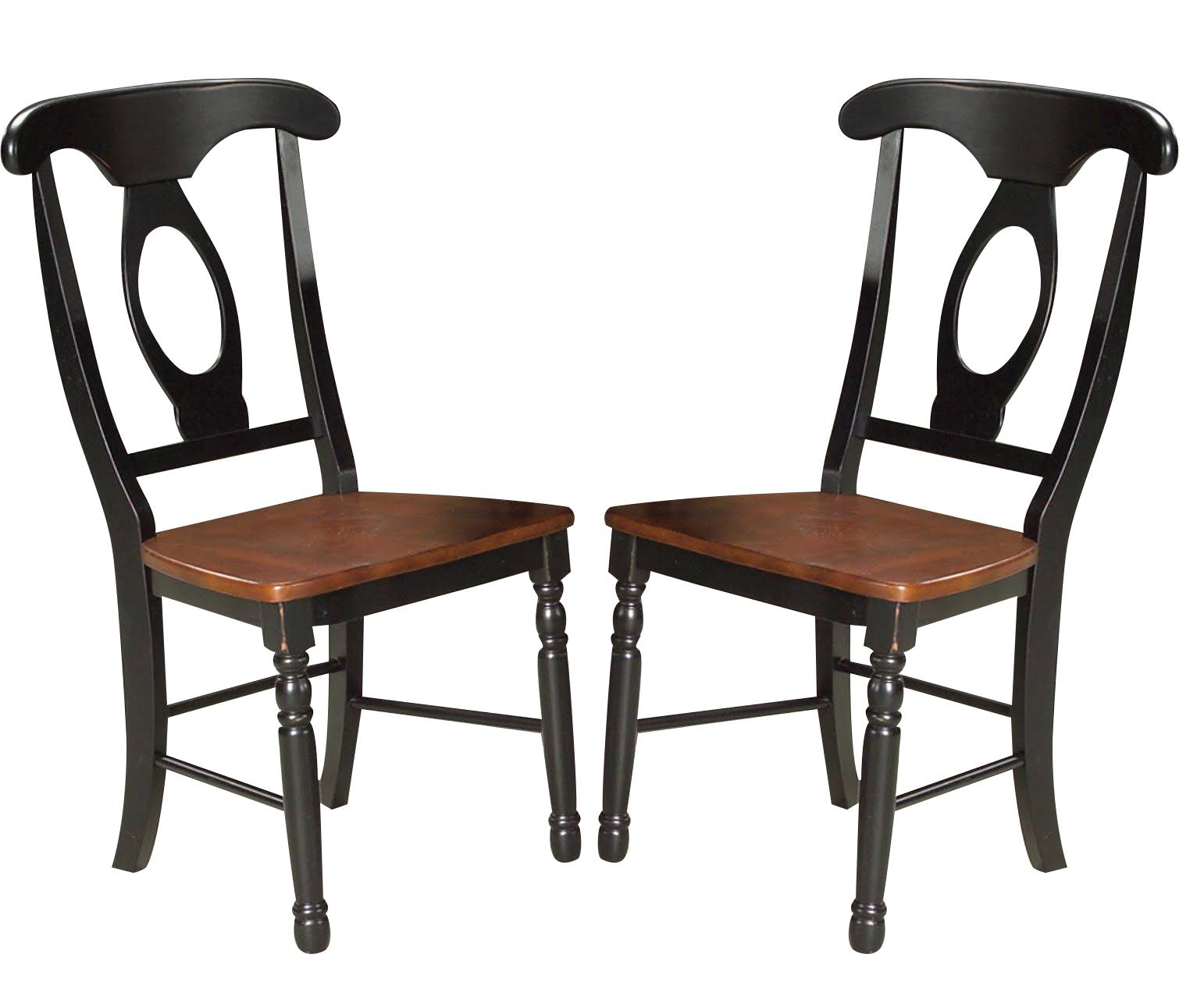 Oak-Black Side Chair, Set of 2 I9834