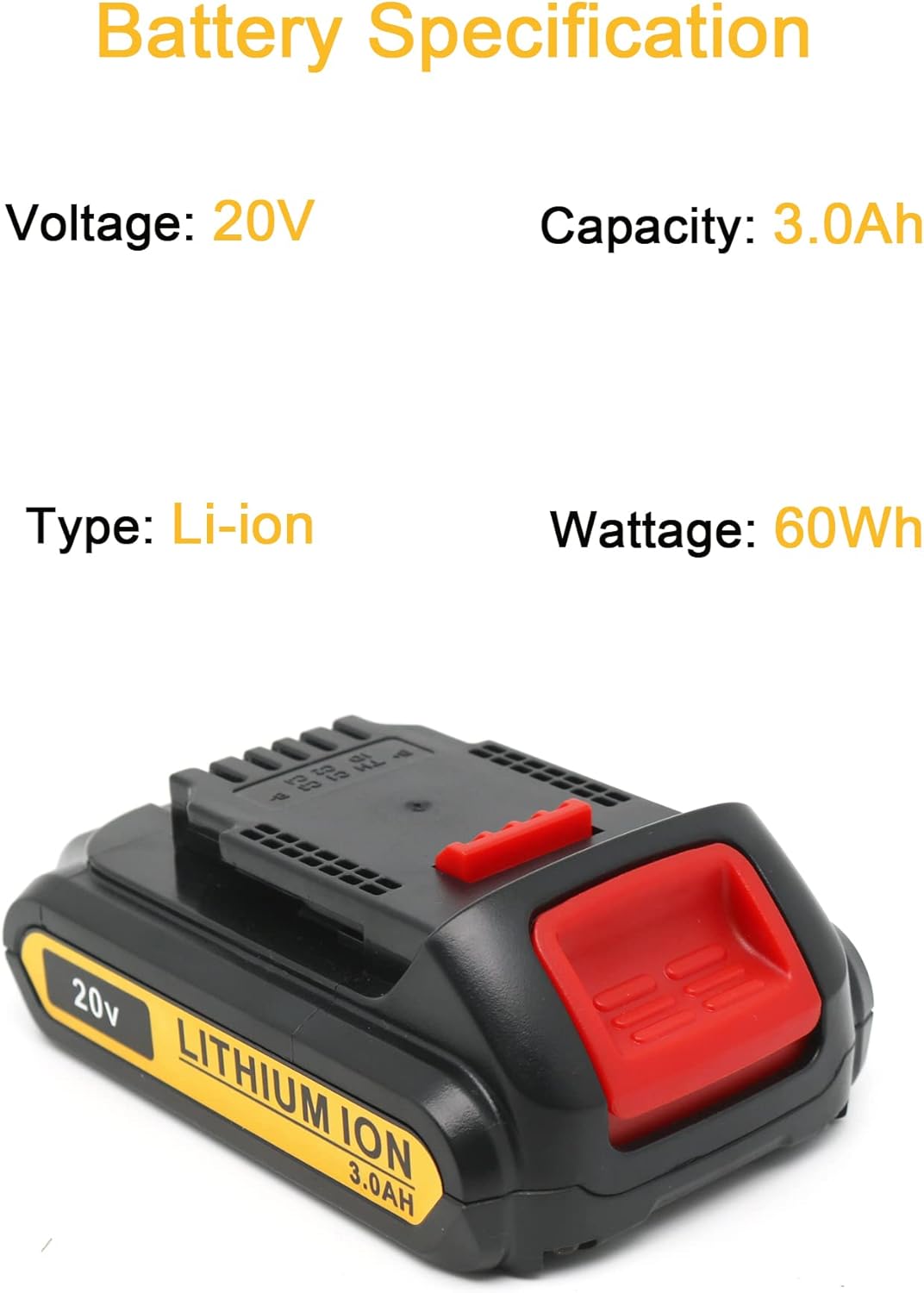 2Packs 20V 3.0Ah Battery and Charger Combo for Cordless Tools J379099