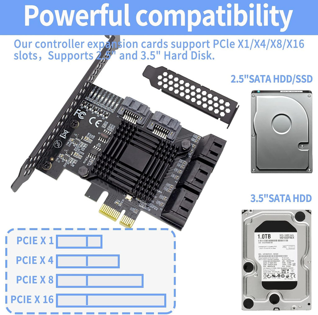 8 Port SATA 3.0 PCI Express Expansion Card with Low Profile Bracket O337641