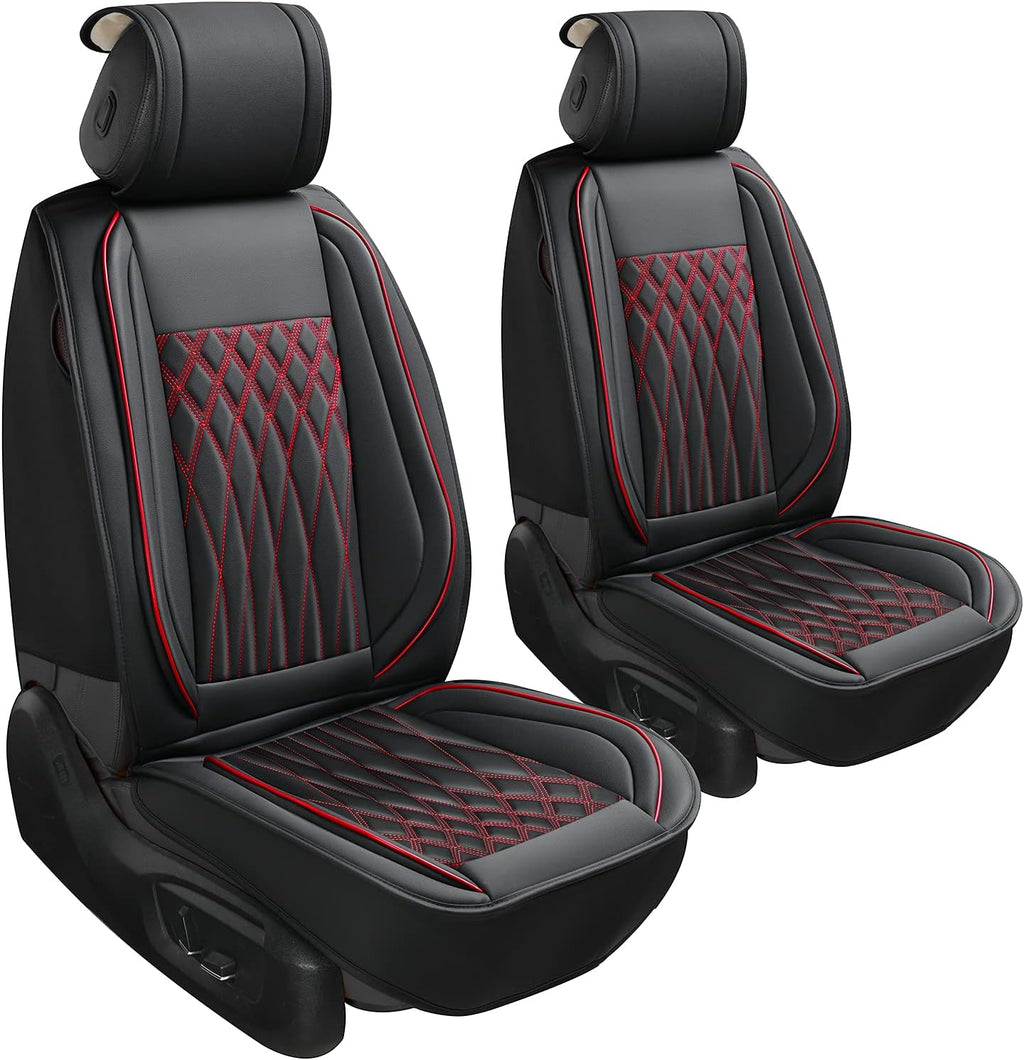 Black+Red Leather Car Seat Cover K38617
