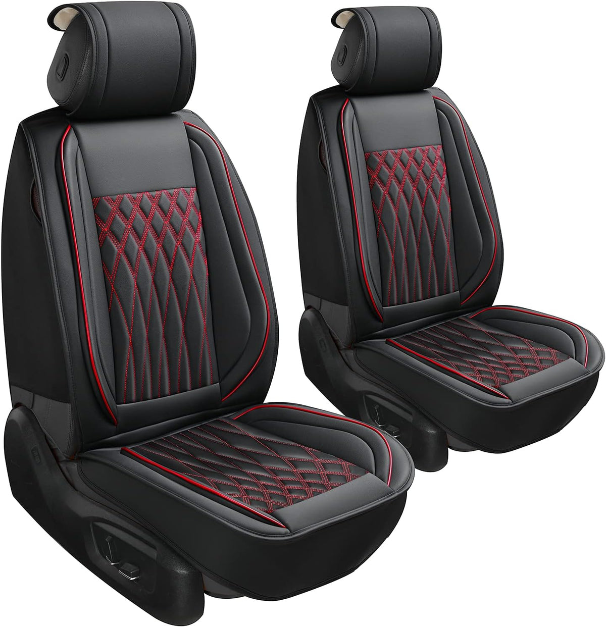 Black+Red Leather Car Seat Cover K38617