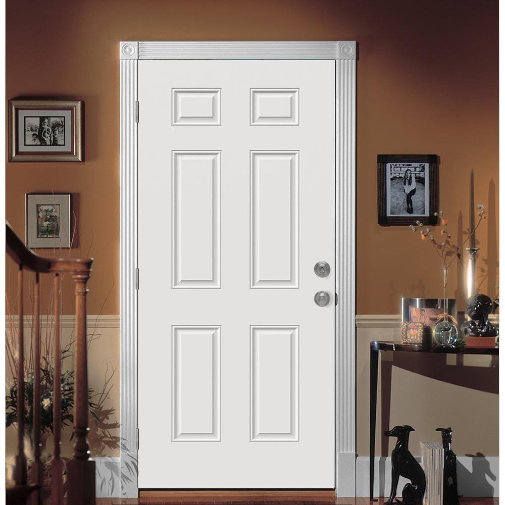 6-Panel Primed Steel Front Door Slab F703