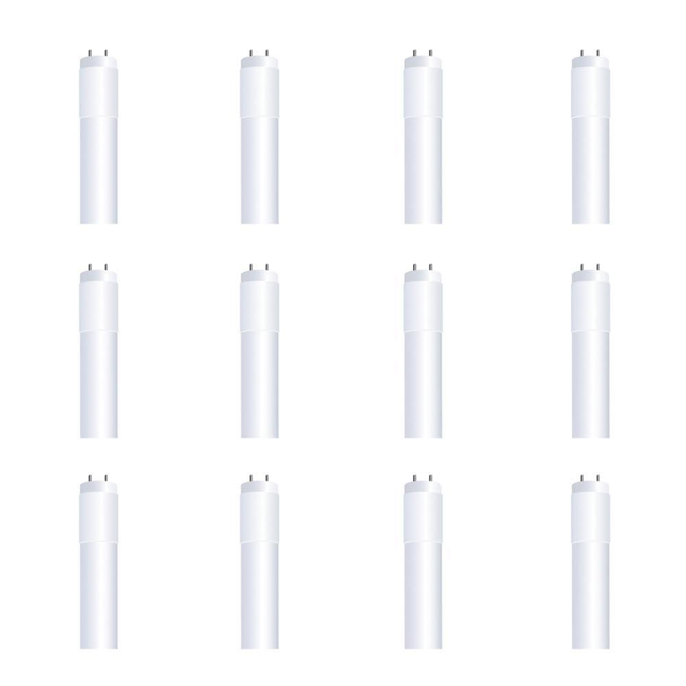 2 ft. 8-Watt T8 17W/ T12 20W Equivalent Daylight (5000K) G13 Linear LED Tube Light Bulb (12-Pack) H299036
