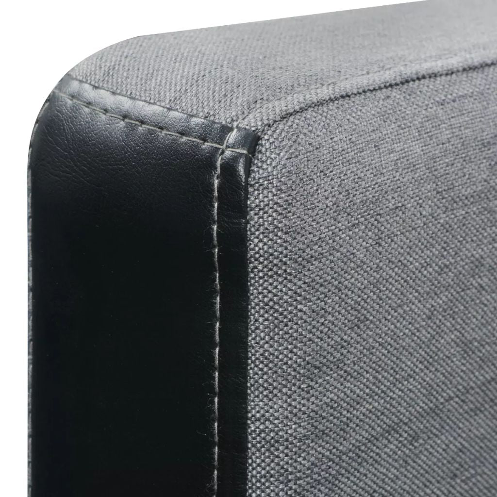 L-shaped Sofa Bed Fabric Black and Gray W4718