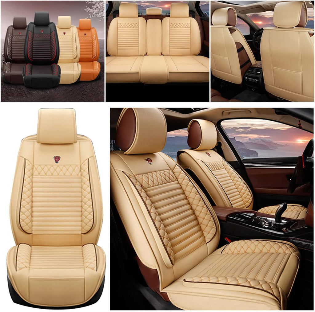 Black Red Waterproof PU Leather Car Seat Cover D97163