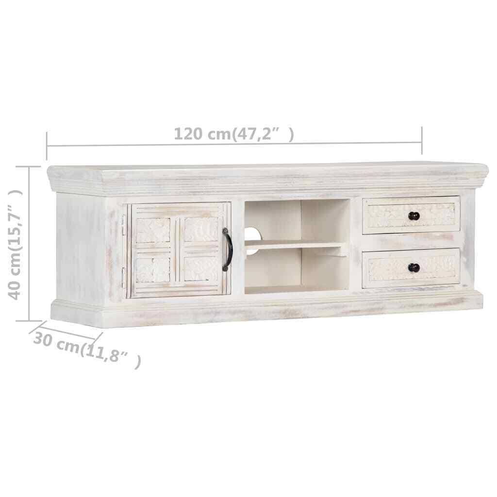 White Solid Mango Wood TV Cabinet D607511