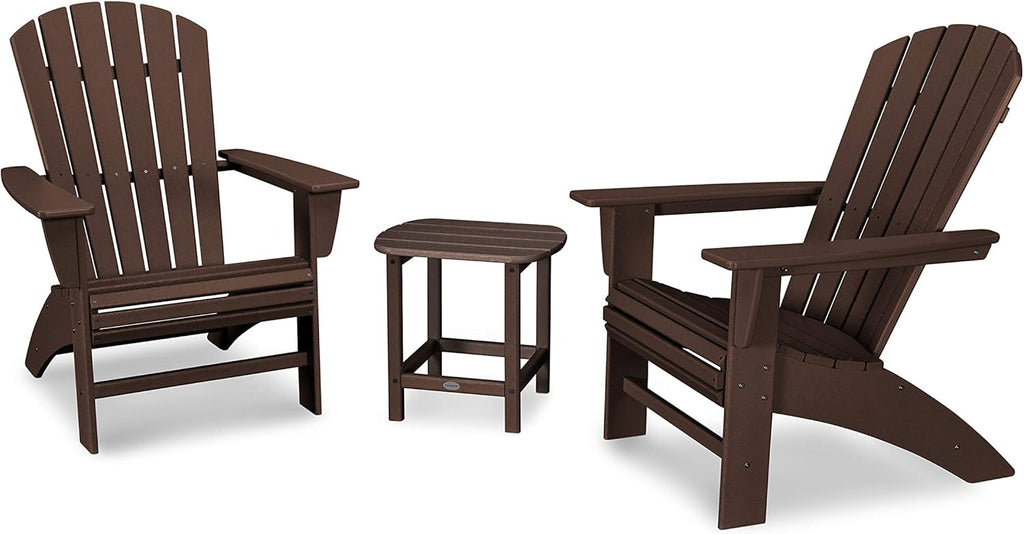 3-Piece Curveback Adirondack Chair Set with Side Table D25601