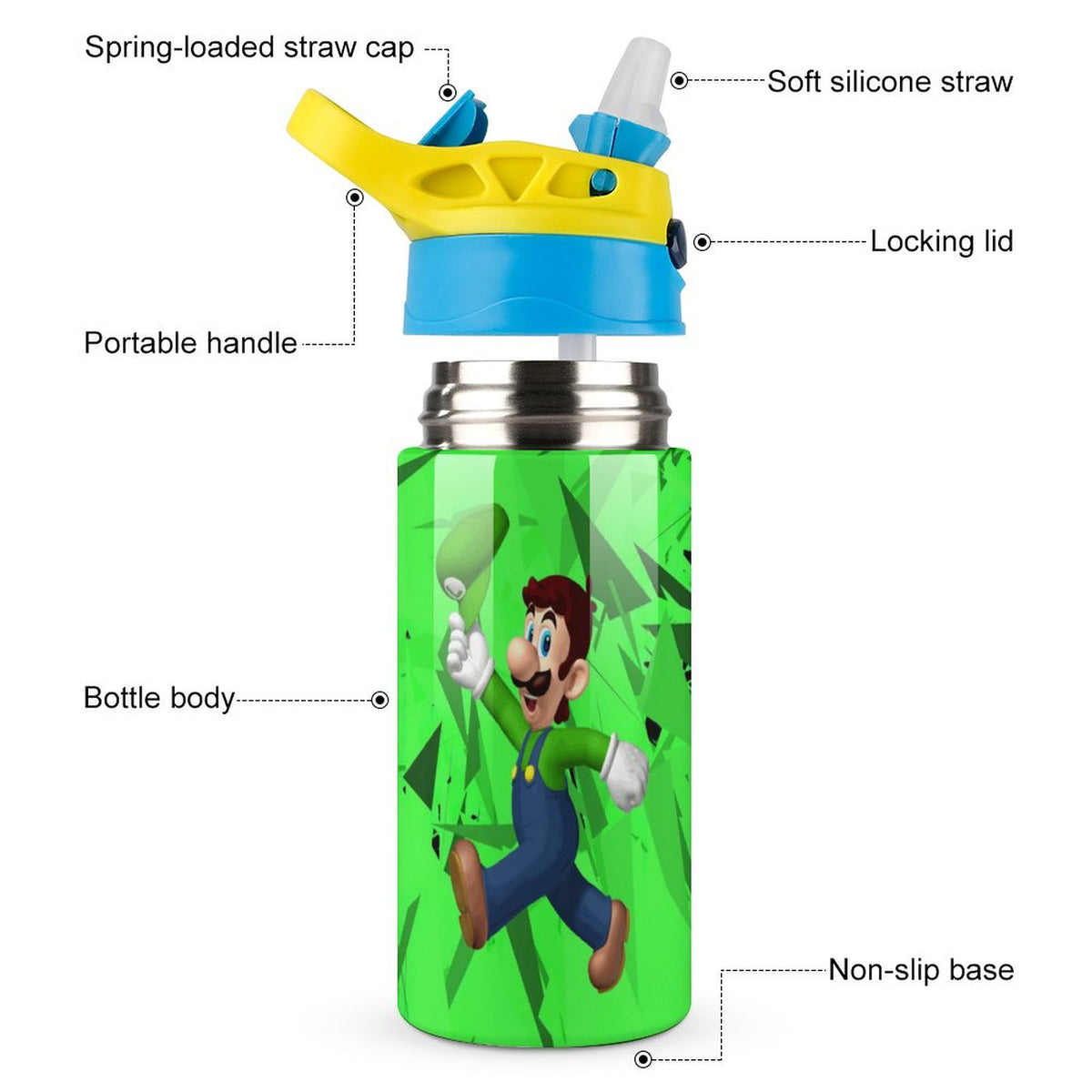 Insulated Stainless Steel Water Bottle with Straw F604143