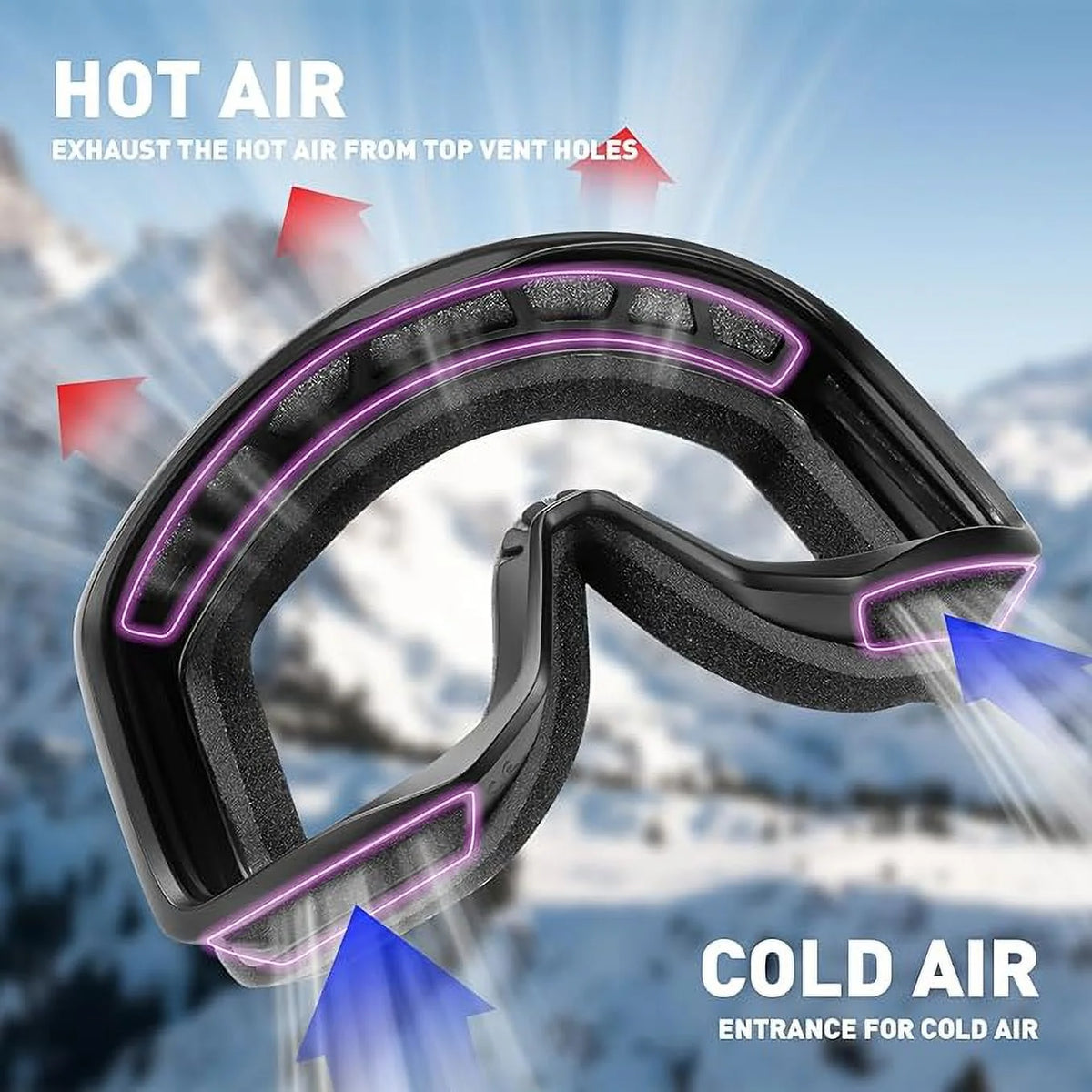 Ski Goggles OTG for Men, Women & Youth T47593