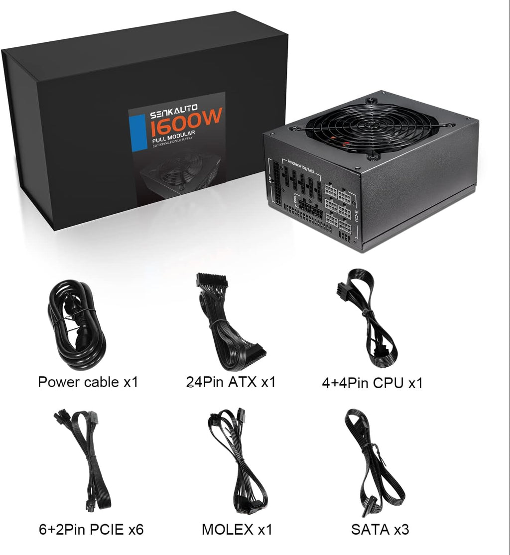 1600W Fully Modular Power Supply with 140mm Fan J6082