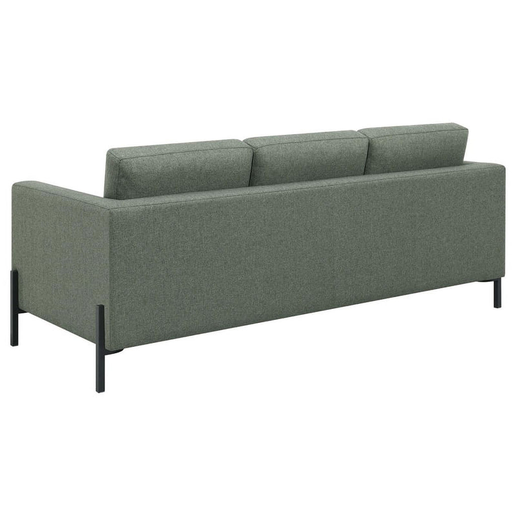 Sage Upholstered Fabric Sofa with Track Arms I3378