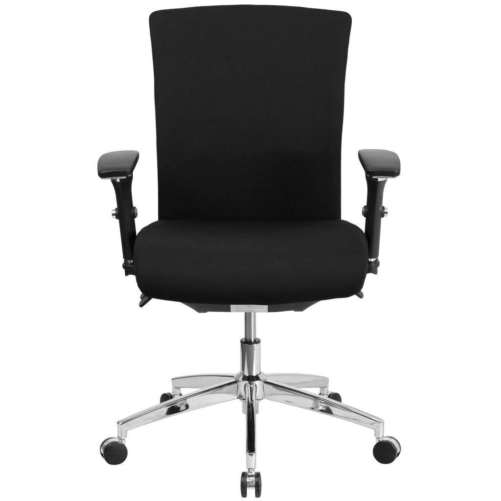 Black Fabric Ergonomic Office Chair with Seat Slider K861