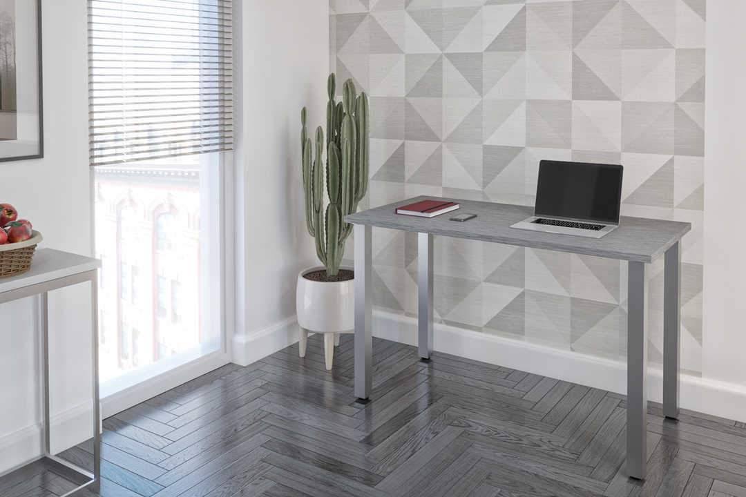 24x22 x 48x22 Table with Square Metal Legs in Black M2952